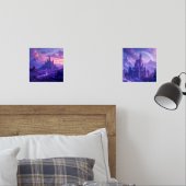 Lila Fantasy Castle Print Set von 2 (Schlafzimmer)