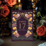 Lila Fantasy Enchanted Garden Wedding Tischnummer<br><div class="desc">Feiern Sie mit diesem Fantasy Enchanted Garden Wedding Design. Dieses Design ist perfekt für Paare, die eine moderne und skurrile Ästhetik suchen. Das Design auf der Rückseite des Einladens ist KEINE echte Goldfolie. Artikel werden genau so gedruckt, wie sie auf Ihrem Bildschirm erscheinen, wenn Sie dem Warenkorb hinzufügen, sodass Sie...</div>