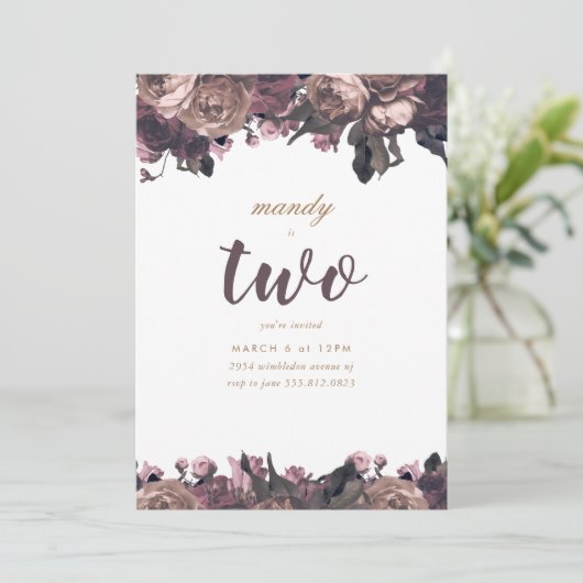 Lila Fantasy Girl Geburtstag Einladung (Stehend Vorderseite)