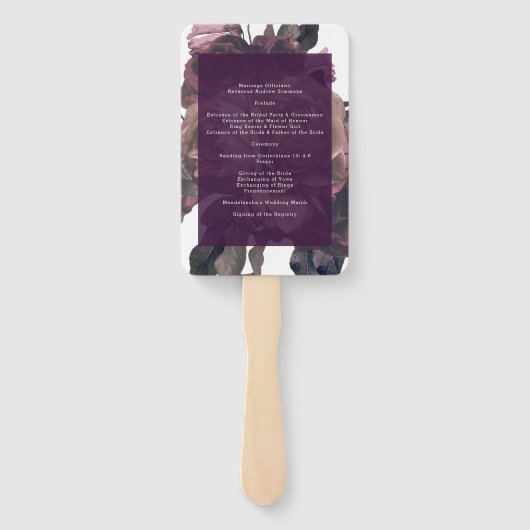 Lila Fantasy-Hochzeit Fächer (Rückseite)