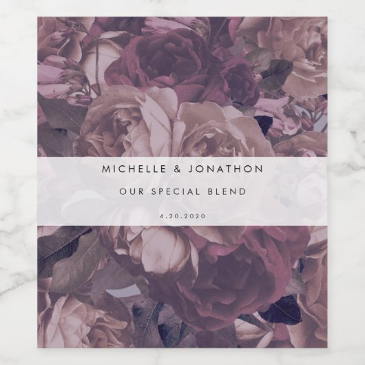 Lila Fantasy-Hochzeit Weinetikett (Einzelnes Label)