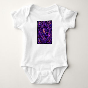 Lila Fantasy Meerjungfrau Glitter Ozean Kunst Ma Baby Strampler