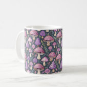 Lila Fantasy Mushroom Nattern Muster Kaffeetasse (Vorderseite Links)