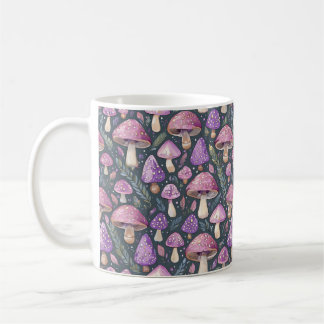 Lila Fantasy Mushroom Nattern Muster Kaffeetasse