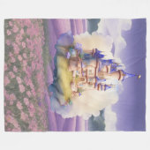 Lila Fantasy-Schloss Fleecedecke (Vorderseite (Horizontal))