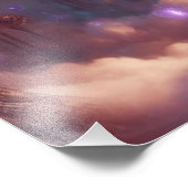 Lila Fantasy Steampunk City Fotodruck (Ecke)