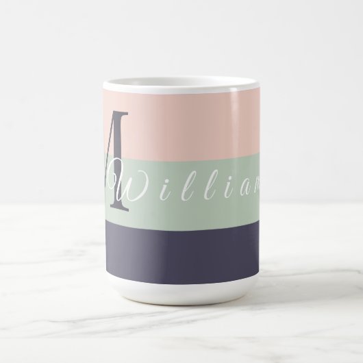 Lila Farbblock für Einfaches und Monogramm Kaffeetasse (Mittel)