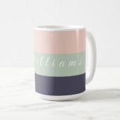 Lila Farbblock für Einfaches und Monogramm Kaffeetasse (VorderseiteRechts)