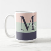 Lila Farbblock für Einfaches und Monogramm Kaffeetasse (Links)
