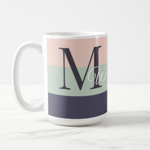 Lila Farbblock für Einfaches und Monogramm Kaffeetasse