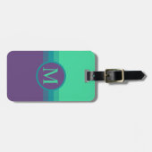 Lila Farbblock mit benutzerdefiniertem, grün Gepäckanhänger (Vorderseite horizontal)