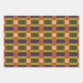 Lila Farbblock mit braunem grünem Pfirsich Geschenkpapier Set (Vorderseite 3)