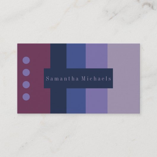 Lila Farbblockkarten Visitenkarte (Vorderseite)