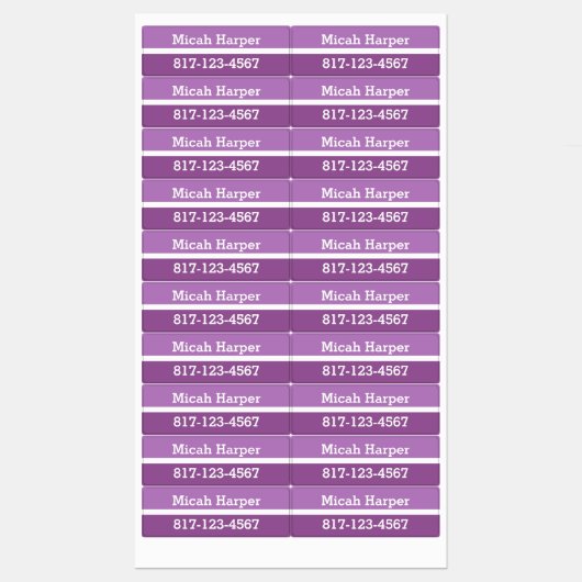 Lila Farbblockklemme - Medium Rechteck Etiketten (Blatt)
