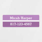 Lila Farbblockklemme - Medium Rechteck Etiketten (Design 2)