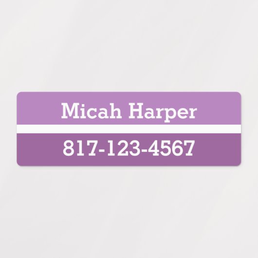 Lila Farbblockklemme - Medium Rechteck Etiketten (Design 2)