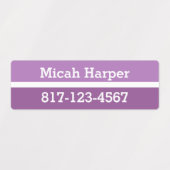 Lila Farbblockklemme - Medium Rechteck Etiketten (Design 1)