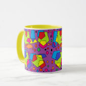 Lila Farbdesign fett gemusterte Tasse (Vorderseite Links)