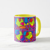 Lila Farbdesign fett gemusterte Tasse (VorderseiteRechts)