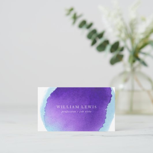 Lila Farbe Beruflich Moderner QR-Code Visitenkarte (Stehend Vorderseite)