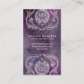 Lila Farbe Bohemisch Visitenkarte (Rückseite)