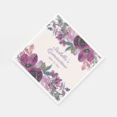 Lila Farbe der Blume Name Quinceñera Datum Serviette (Ecke)