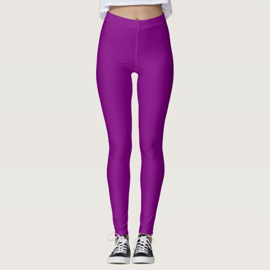 Lila Farbe Einfarbig Fest Leggings (Vorderseite)