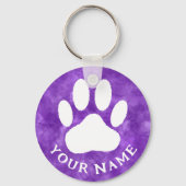 Lila Farbe für Text in weißer Schrift Schlüsselanhänger (Vorderseite)