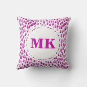 Lila Farbe gemustert Monogramm Kissen (Rückseite)