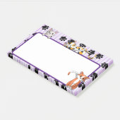 Lila Farbe mit Pfoten niedliche Kätzchen 10" x 6" Post-it Klebezettel (angewinkelt)