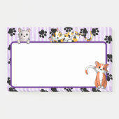 Lila Farbe mit Pfoten niedliche Kätzchen 10" x 6" Post-it Klebezettel (Vorderseite)