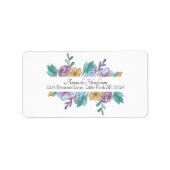 Lila Farbe Rose Adressaufkleber (Vorne)