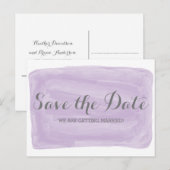 Lila Farbe Save the Date Postkarte (Vorne/Hinten)
