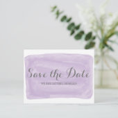 Lila Farbe Save the Date Postkarte (Stehend Vorderseite)