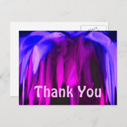 Lila Farben Abstrakte Kunst Danke Postcard Postkarte (Vorne/Hinten)