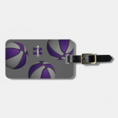 lila Farben für Basketballteams Gepäckanhänger (Vorderseite horizontal)