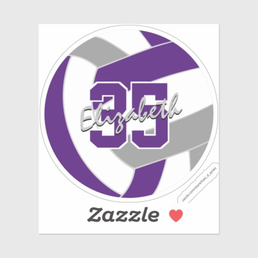 lila Farben für das graue Volleyballteam Aufkleber (Blatt)