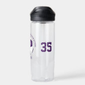 Lila Farben für den weißen Schulklub Trinkflasche (Rückseite)