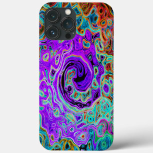 Lila farbenfrohe groovy abstrakte Retro-Flüssigkei Case-Mate iPhone Hülle