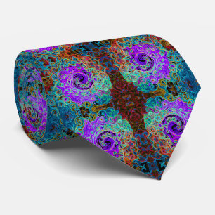 Lila farbenfrohe groovy abstrakte Retro-Liquid-Swi Krawatte