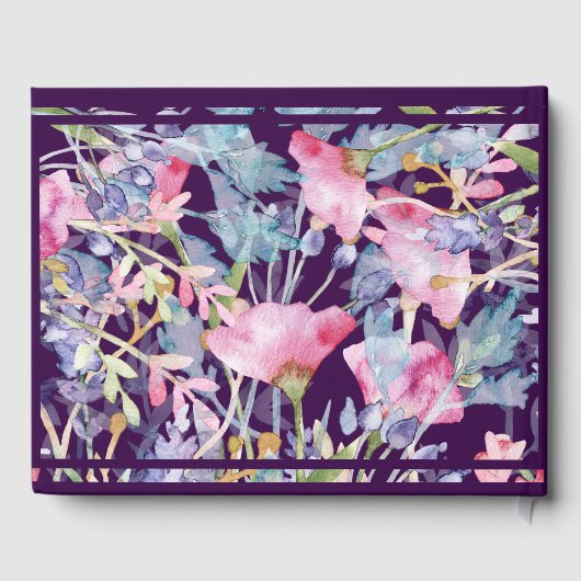 lila farbenfrohe Wildblume Gästebuch (Rückseite)