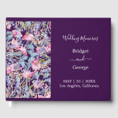 lila farbenfrohe Wildblume Gästebuch (Vorderseite)