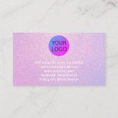 Lila Farbfarbenfrohe Textur Ohrringe - Logo Visitenkarte (Rückseite)