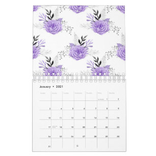 Lila Farbige Blume Botanisch Floral Kalender