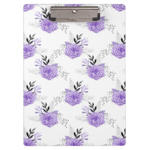 Lila farbige Blume Botanische Blüte Klemmbrett