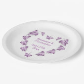 Lila farbige Butterflies-Hochzeit Pappteller (Schrägansicht)