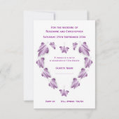 Lila farbige Butterflies-Hochzeit RSVP Karte (Rückseite)