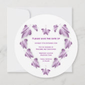 Lila farbige Butterflies-Hochzeit Save The Date (Rückseite)