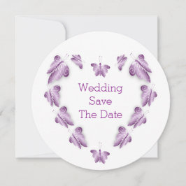 Lila farbige Butterflies-Hochzeit Save The Date