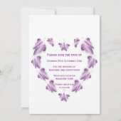 Lila farbige Butterflies-Hochzeit Save The Date (Rückseite)